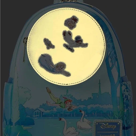 Loungefly Disney Peter Pan Night Glitter Mini Backpack - Picture 2 of 5
